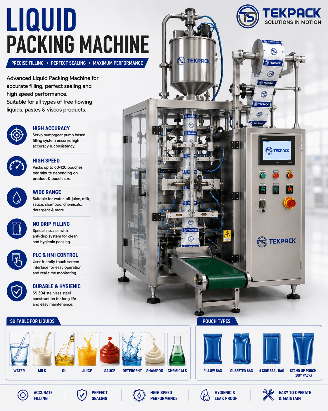 Automatic Liquid Packing Machine Manufacturer in Tamil Nadu | TEKPACK