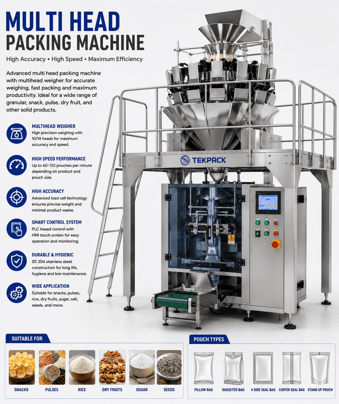 Automatic Multihead Packing Machine Manufacturer in Coimbatore Tamilnadu | TEKPACK