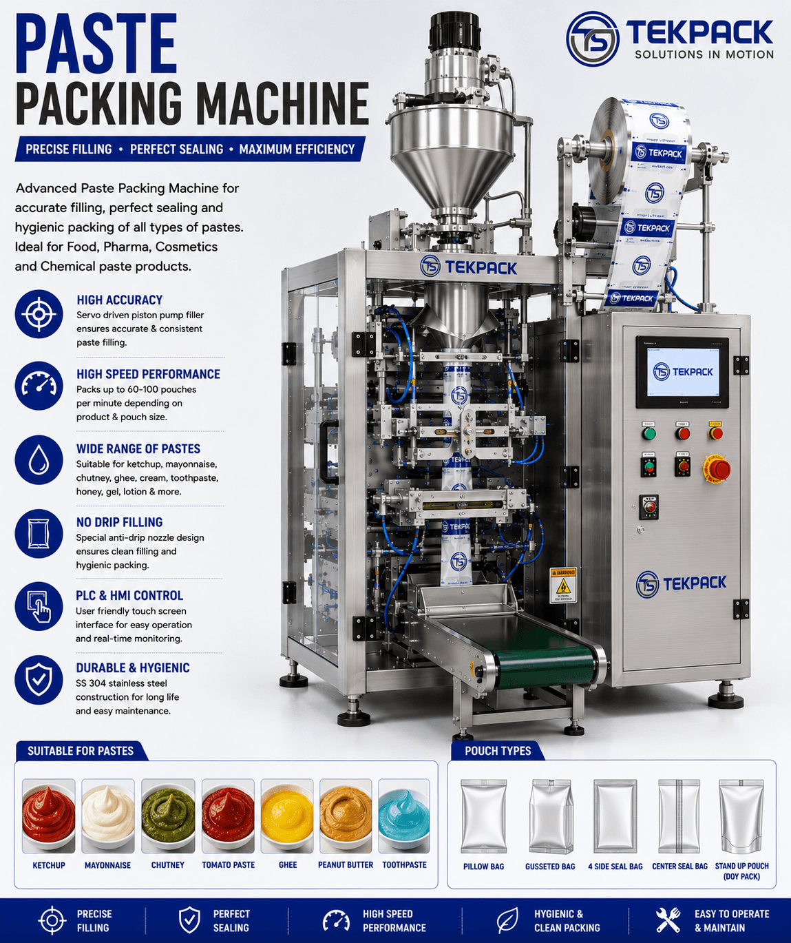 Automatic Paste Packing Machine Manufacturer in India | TEKPACK