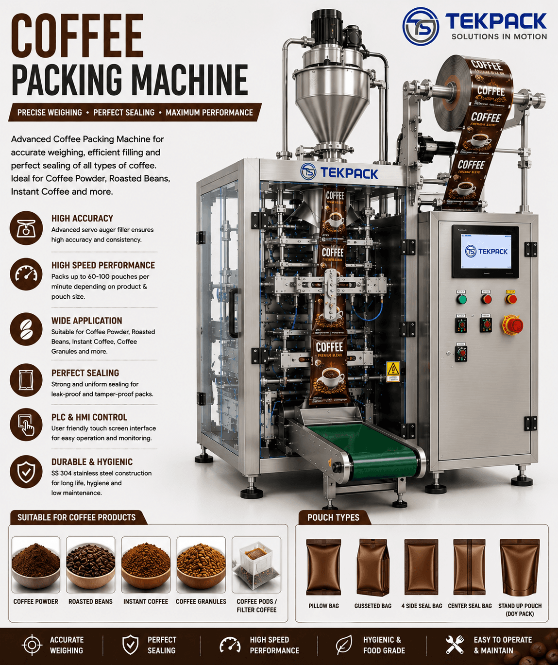 Automatic Coffee Packing Machine Manufacturer in Salem Tamilnadu | TEKPACK
