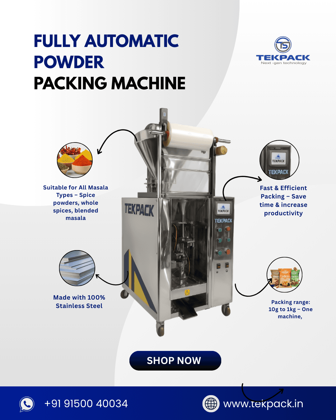 Auger filling machine for powder packing